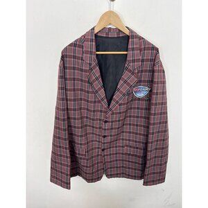 COORS Light Red Patch Golf Plaid Blazer Men’s L Retro Oversized Don Cherry Style